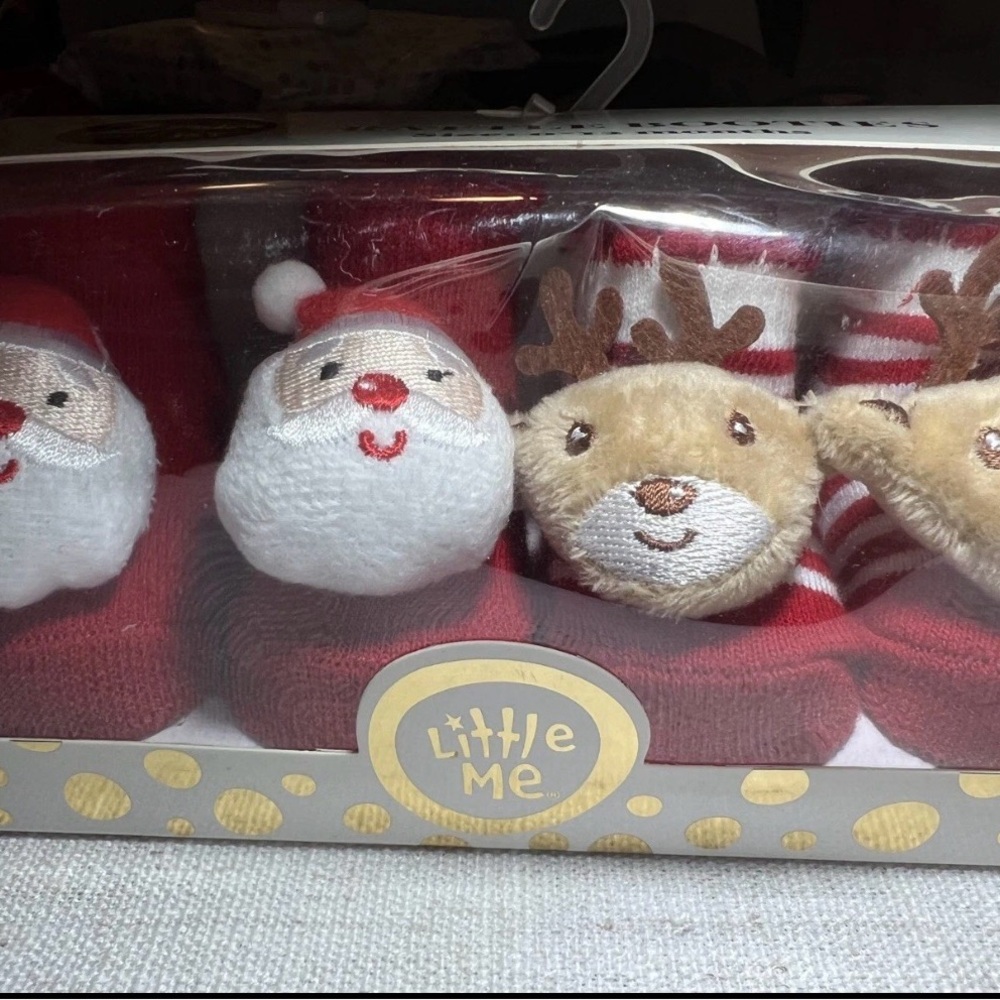 Little Me Festive Rattle Booties Set - Picture 2 of 3